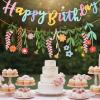 2-Piece Marigold Garland Set with Hanging Strings, Paper Flower and Happy Birthday Banners view 3