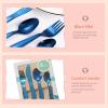 Personalized Engraved Stainless Steel Cutlery Set, 4 Pieces, Z-Blue Children's Cutlery view 4