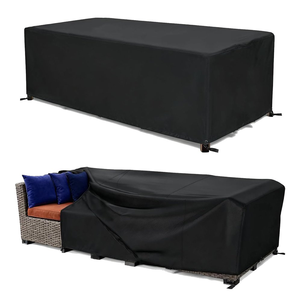 OOOXZO 600D Oxford Patio Furniture Cover, 140 x 130 x 60 cm, Black