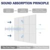 Hiseng 12-Pack Self-Adhesive Acoustic Panels, 30 x 30 cm, Soundproof Wall Panels, Sound Absorbers for Office, TV Wall, Gaming and Recording Studio, Circle (Beige 2, 30 x 30 cm) view 3