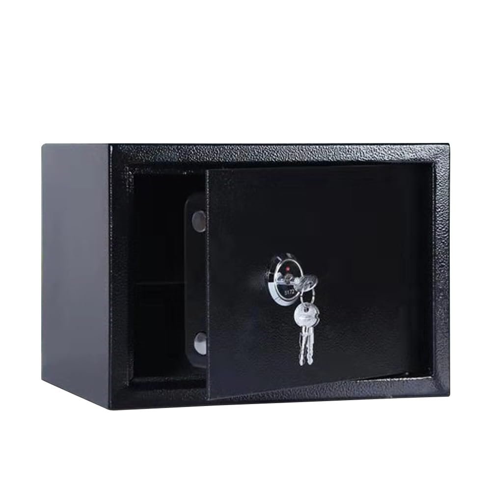 Safe with 3 Keys, Steel Furniture Safe for Home/Office, 4.6 L Wall Safe for Gold, Jewelry, Documents, Bills, Cash and Deeds, Waterproof (23 × 17 × 17 cm, Black)