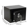 Safe with 3 Keys, Steel Furniture Safe for Home/Office, 4.6 L Wall Safe for Gold, Jewelry, Documents, Bills, Cash and Deeds, Waterproof (23 × 17 × 17 cm, Black) view 2