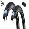 Schwalbe Bicycle Tires 2 x Marathon Plus MTB SmartGuard E-50 ADDIX Black-Reflex 57-559 (26 x 2.10) + 2 x Schwalbe SV13 Tubes incl. maxxi4you Tire Levers view 1