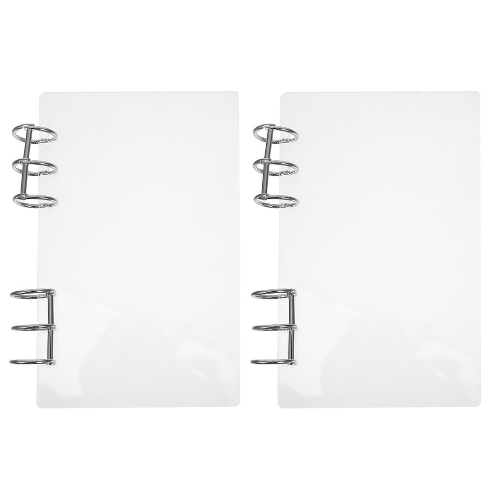 Acrylic Notebook Binder Cover, 6-Ring, Transparent, Refillable