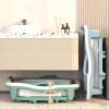 Foldable Bathtub with Massage Rollers, Cover, and Seat, 103 × 67 × 72 cm, Blue view 3