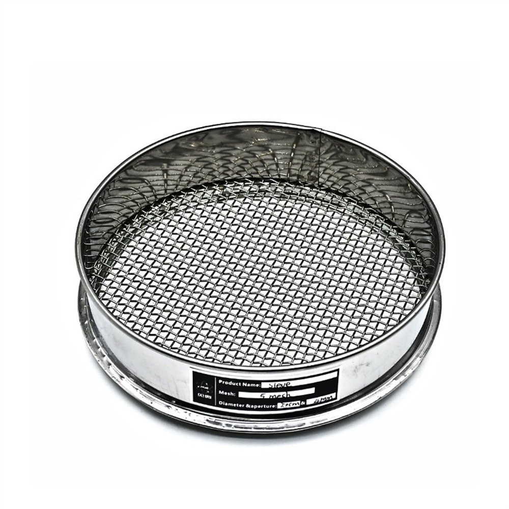 SHGUOMSC Laboratory Standard Test Sieve for Soybeans, Rice, Grains and Sesame Flour, 304 Stainless Steel Mesh, Chrome Frame, 150 mm, 410 (8 Mesh)