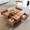 SACOOL Square Coffee Table 78 x 78 x 36 cm with 4 Drawers view 2