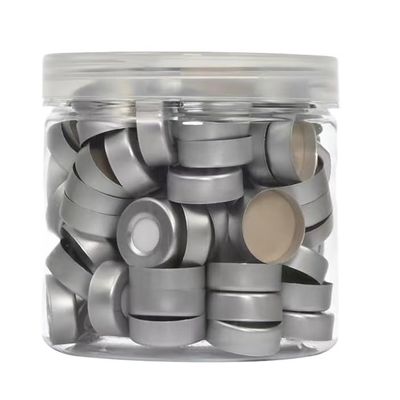 20 mm Aluminum Crimp Cap with PTFE/Silicone Septum for 10 mL/20 mL Chromatography Vials, 100-Pack (J-CS124)