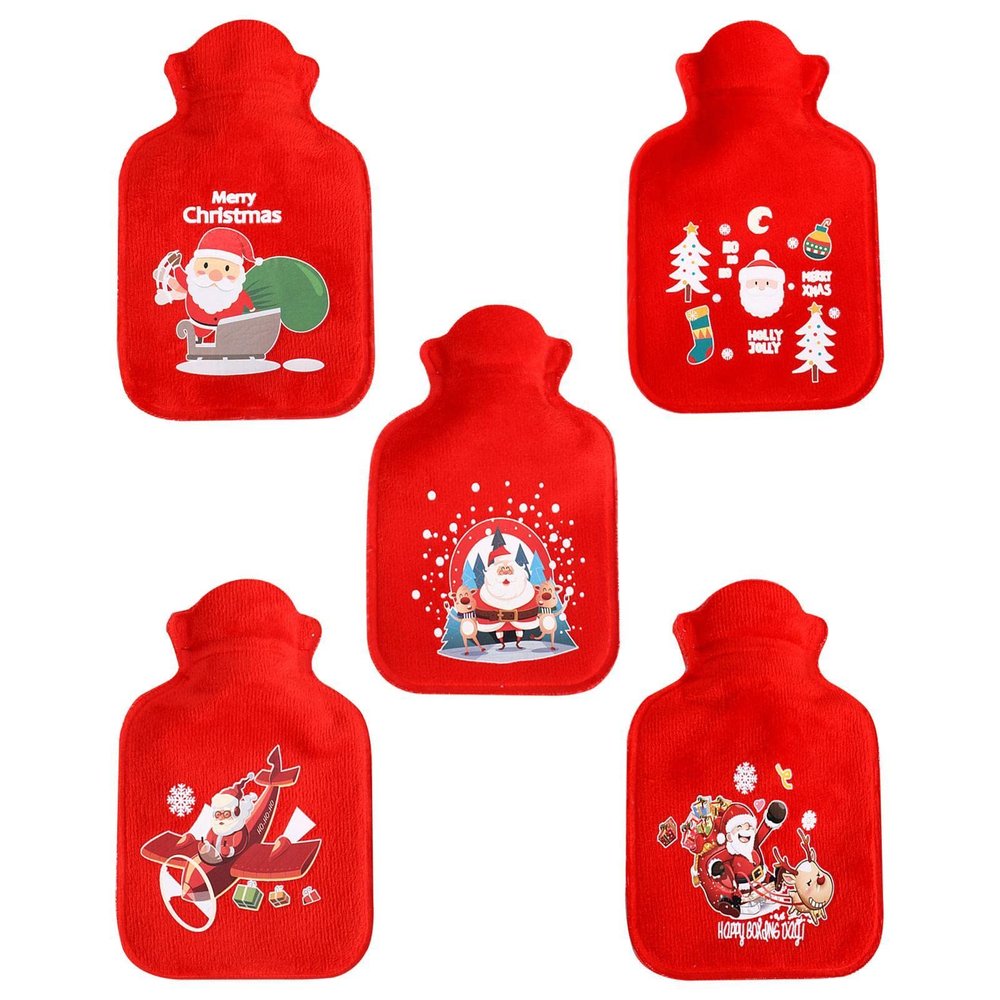 Christmas Hot Water Bottle with Santa Cover for Children