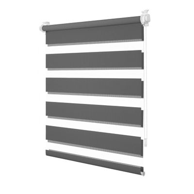 TFSKY Double Roller Blind, No Drilling, Anthracite, W 75 x H 200 cm