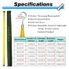 Insulated Telescoping High-Voltage Measuring Pole with Hook, Yellow, 8 m/26.2 ft view 2