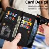 xinyunew Flip Case for Samsung Galaxy S25 FE, Premium PU Leather, 9 Card Slots, Stand, Black view 4
