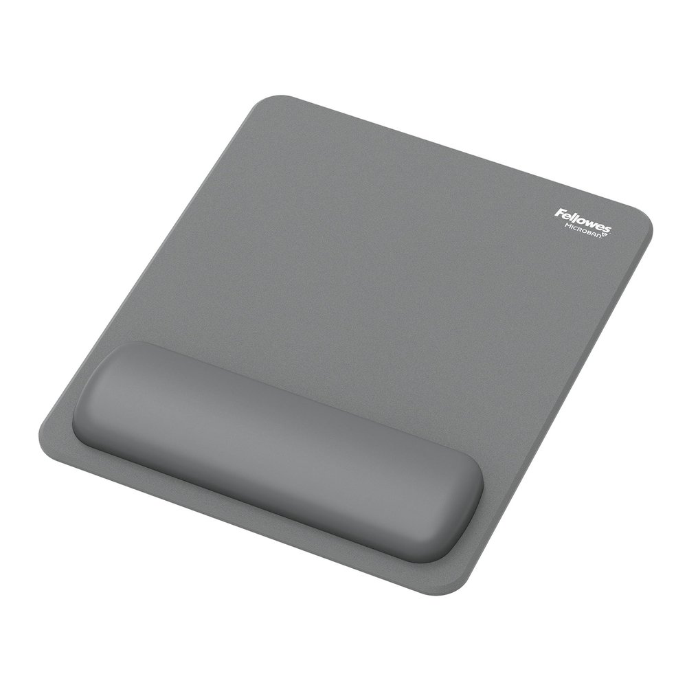 Fellowes Breyta Mouse Pad with Wrist Rest, Gray, HEX Cushion Technology, Silicone Cushion, Non-Slip Base