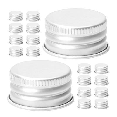 Leak-Proof Aluminum Screw Caps, 100 Count, Silver