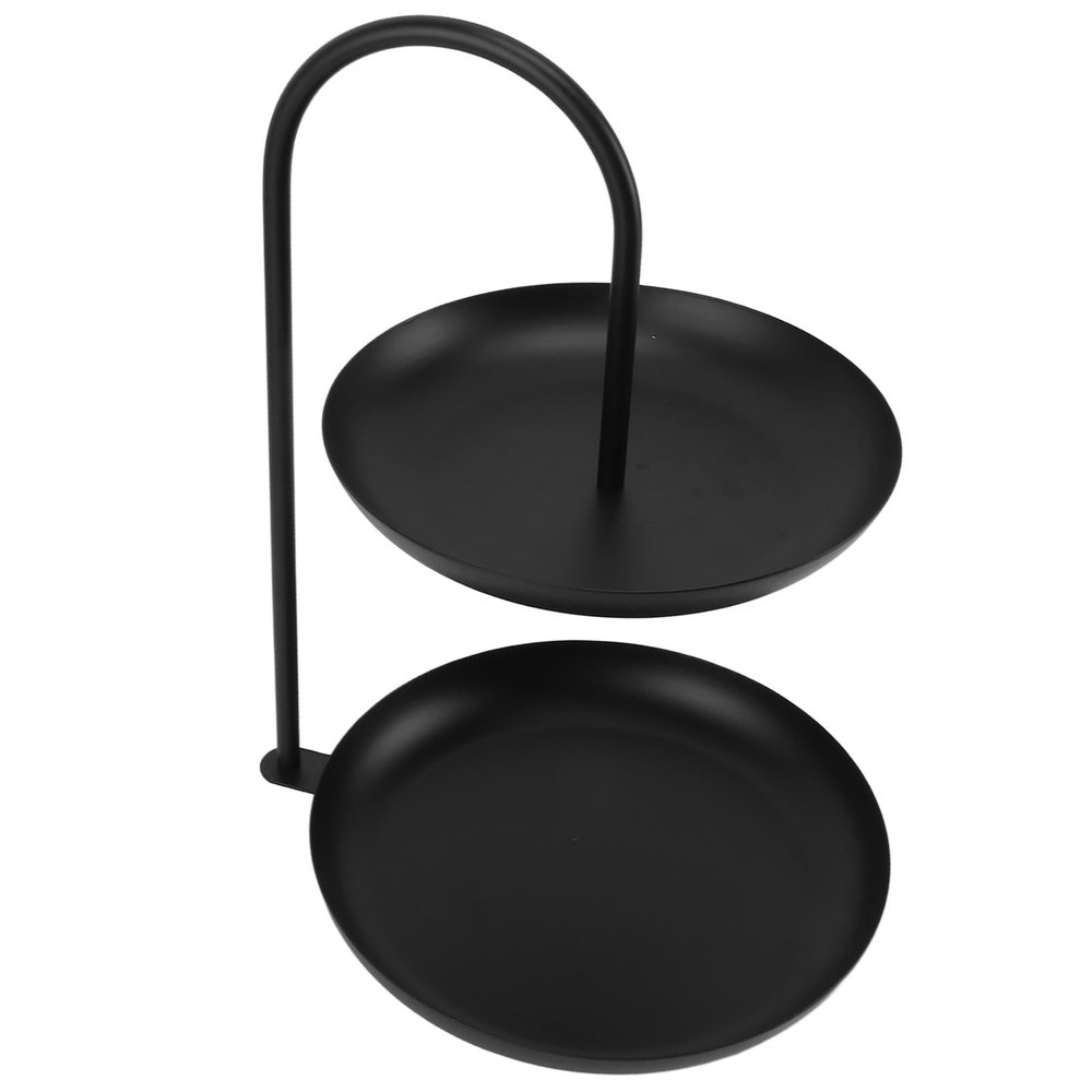 Cryfokt 2-Tier Iron Dessert Stand for Parties and Home, Black