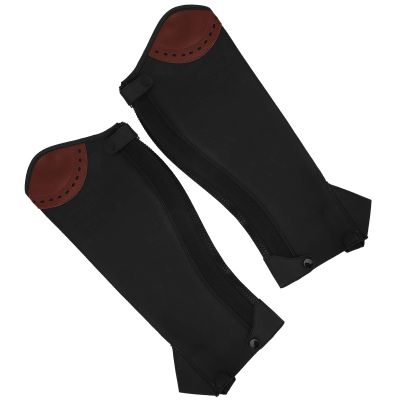 Xiuganpo Premium Leather Half Chaps with Secure Support for Adults, 2-Pack (M)