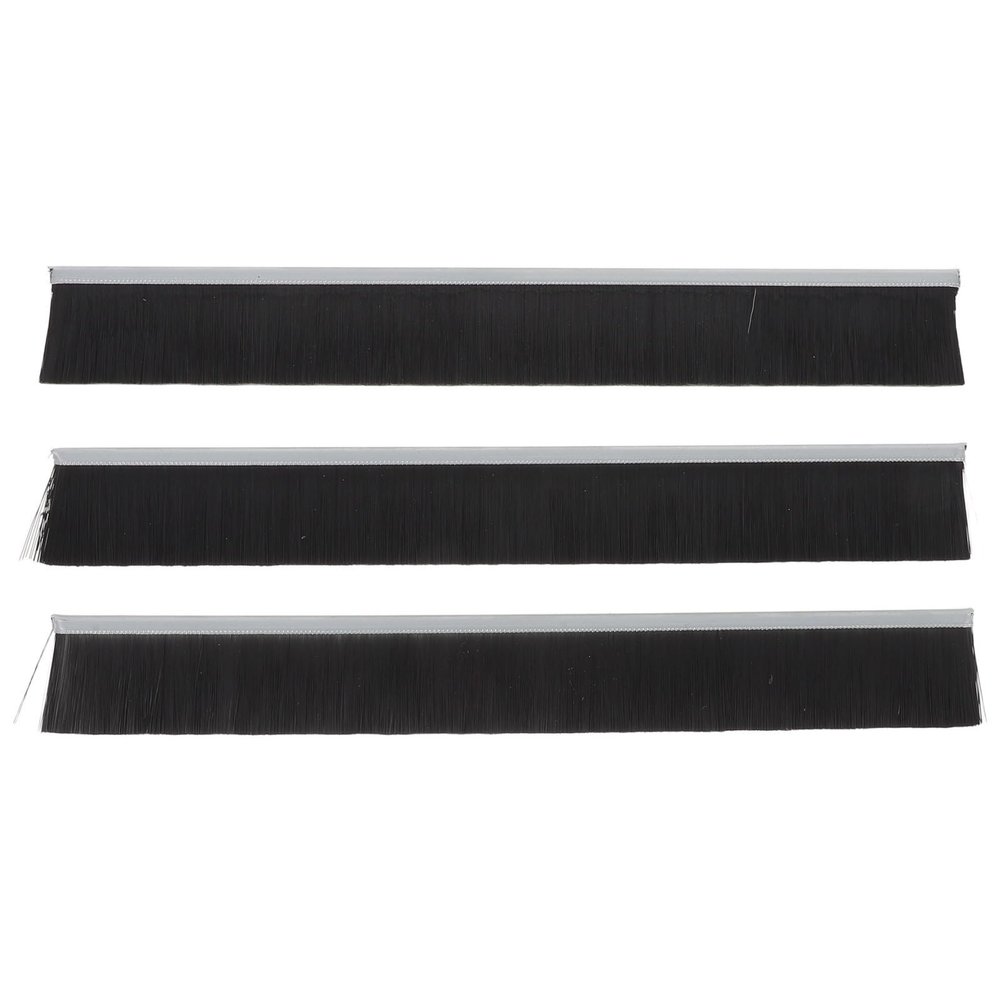 3-Pack Black Mailbox Sealing Brush Strips, Nylon and Metal
