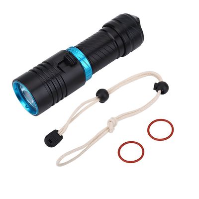 Akozon 50 m Waterproof LED Underwater Flashlight, Portable Aluminum Alloy Flashlight for Outdoor and Night Use