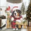 Farmhouse Christmas Blanket with Bernese Mountain Dog, 40 x 50 in view 1