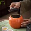IMEITE Creative Persimmon Tea Storage Jar, Ceramic Sealed Container, Portable Chinese Retro Tea Jar for Tea Leaves (D) view 4