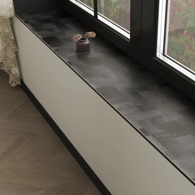 Black Abstract Interior Window Sill Mat, Non-Slip, Cut-to-Fit, 120 x 10 cm