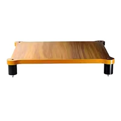 Easnuroz HiFi Rack, 1/2/3/4-Tier Freestanding Speaker Stand, AV Shelf for Audio and Video Equipment, Wood Color, 60 × 25 × 48 cm