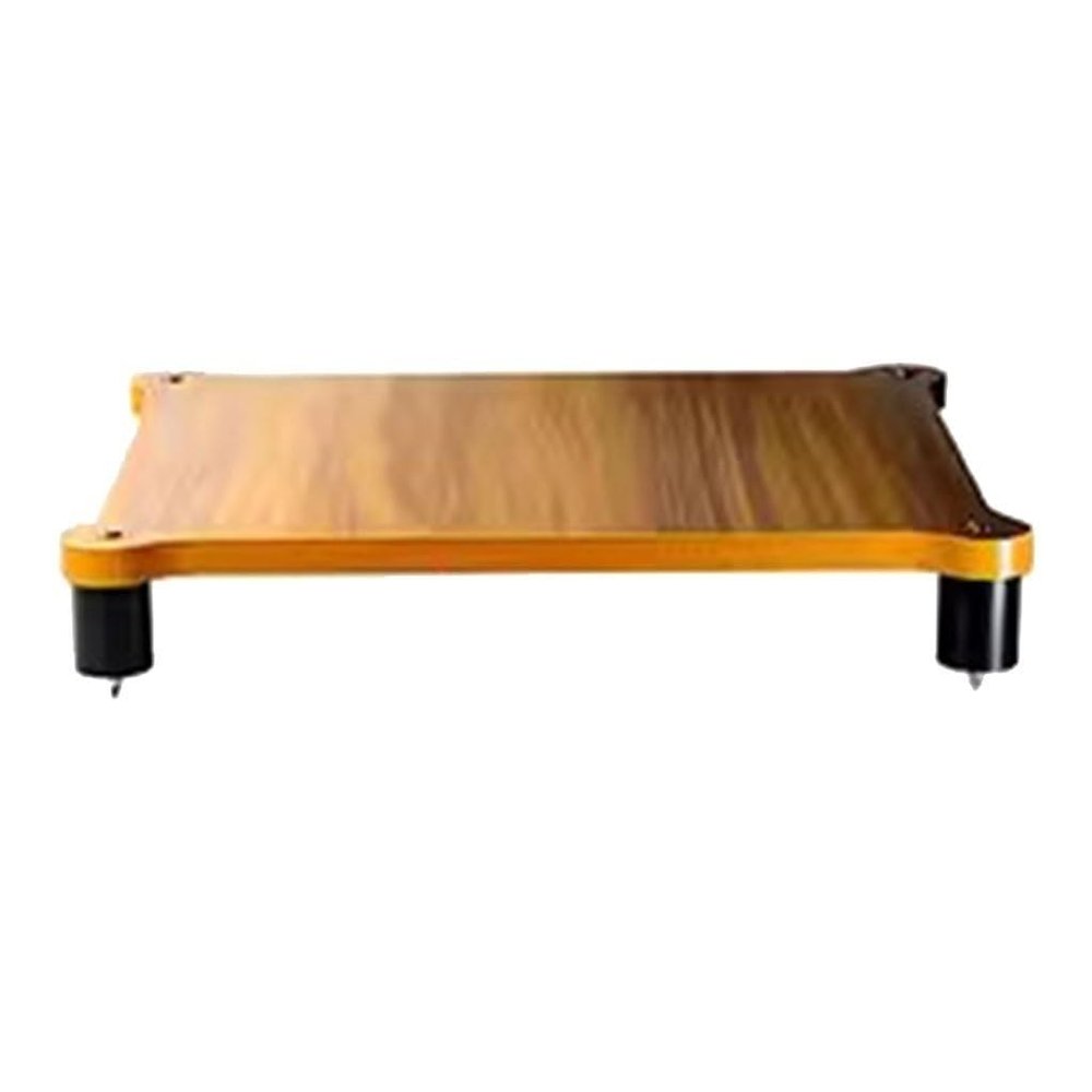 Easnuroz HiFi Rack, 1/2/3/4-Tier Freestanding Speaker Stand, AV Shelf for Audio and Video Equipment, Wood Color, 60 × 25 × 48 cm