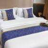 Bed Valance, Golden Bed Runner, Modern King-Size Bed Scarf, Blue, 50 x 240 cm for a 180 cm Bed view 2