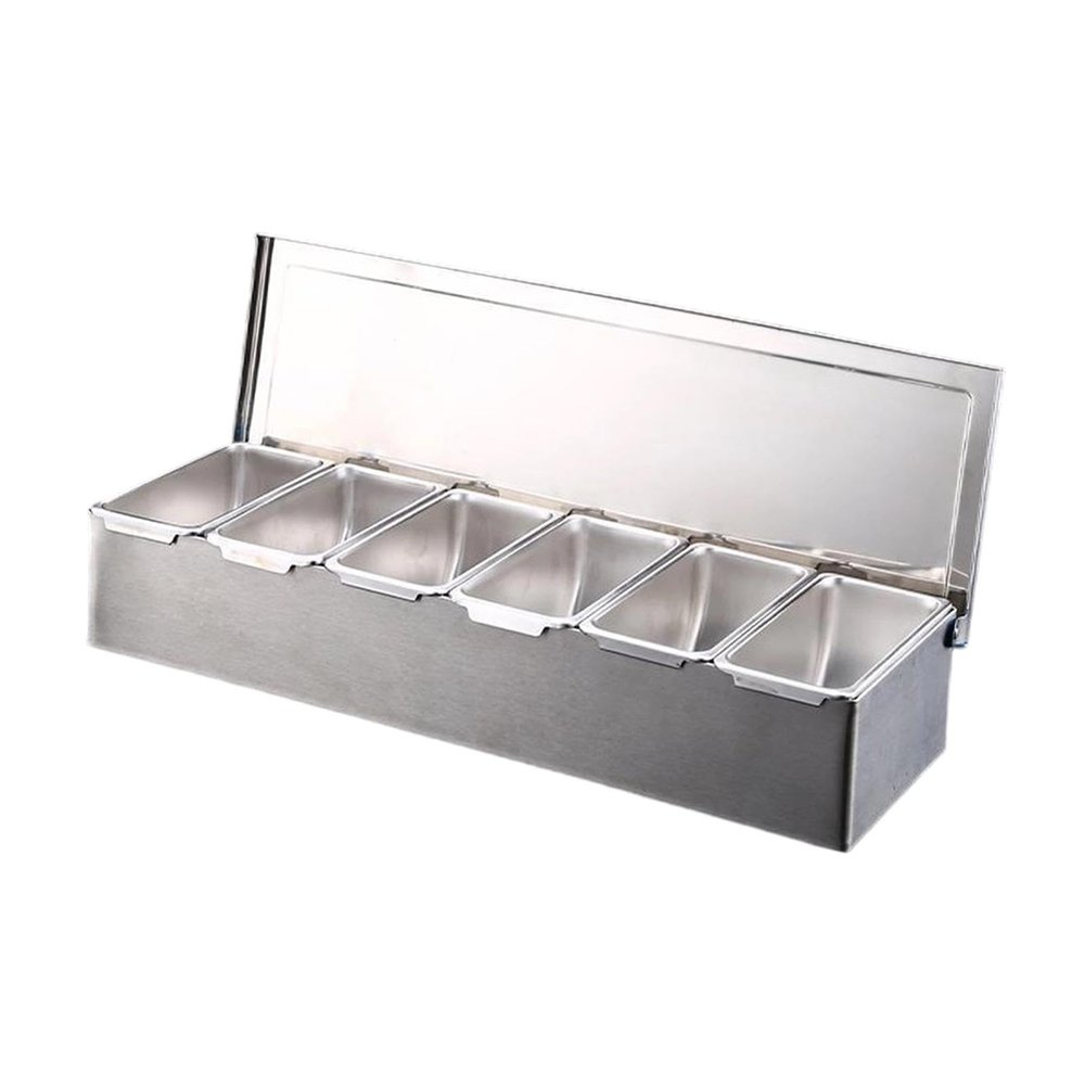 Stainless Steel Spice Container with 6 Removable Compartments