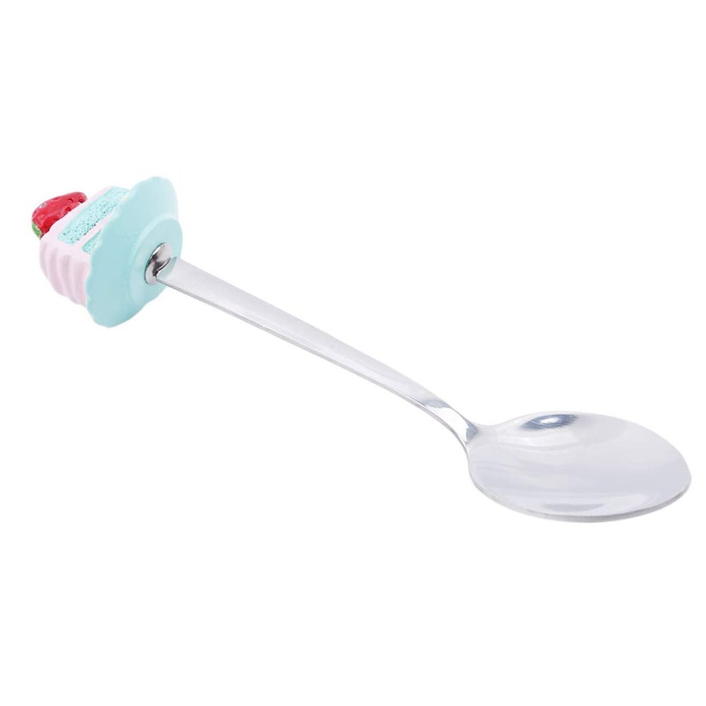 Stainless Steel Dessert Spoon - Pink