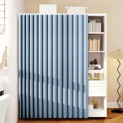 Single Tree Forest Cabinet Curtains with Rails, Sky Blue, W80 x H100 cm