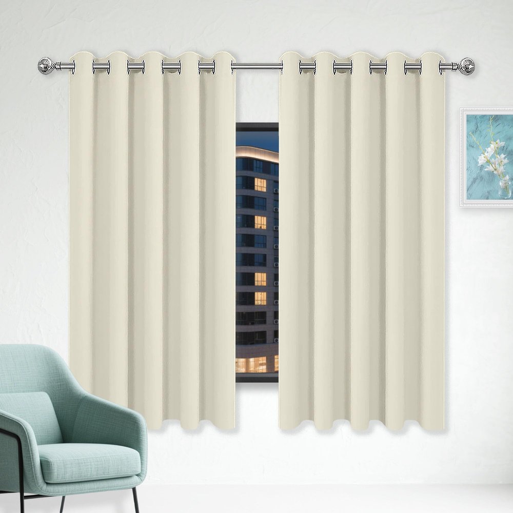 GUOZHEN Blackout Curtain, 240 x 260 cm, Thermal, Beige