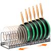 MUDEELA Pot Lid Holder & Organizer, 14 Compartments, Expandable, Black view 1