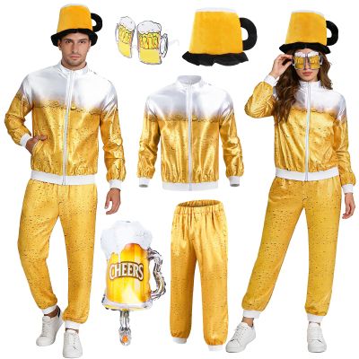 Kitimi Beer Costume for Men and Women, Unisex 80s/90s Party Tracksuit, XL