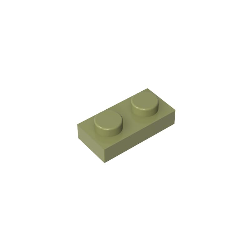 GDS-502 Compatible with LEGO 3023/6225 1x2 Plate, Olive Green, 100 pcs.