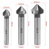WBTAJZHY Carbide Chamfering Cutter, Three-Flute Countersink with Round Shank, 1 Pc. (12.4 mm) view 2
