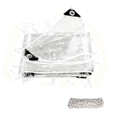Transparent Waterproof Tarp with Eyelets, 200 x 280 cm