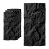 Vibeo 3D Wall Panels with Cement Texture, Waterproof Faux Stone, Black, 3-Pack view 1