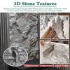 Vibeo 3D Wall Panels with Cement Texture, Waterproof Faux Stone, Black, 3-Pack view 2