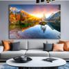 Visario Mountain Lake Landscape Canvas Wall Art with Sun, 120 x 80 cm, 5067 view 4
