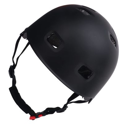 Phefop Sports Helmet, Black ABS and EPS, Shock-Absorbing, Adjustable Chin Strap, for Skateboarding and Cycling (S)