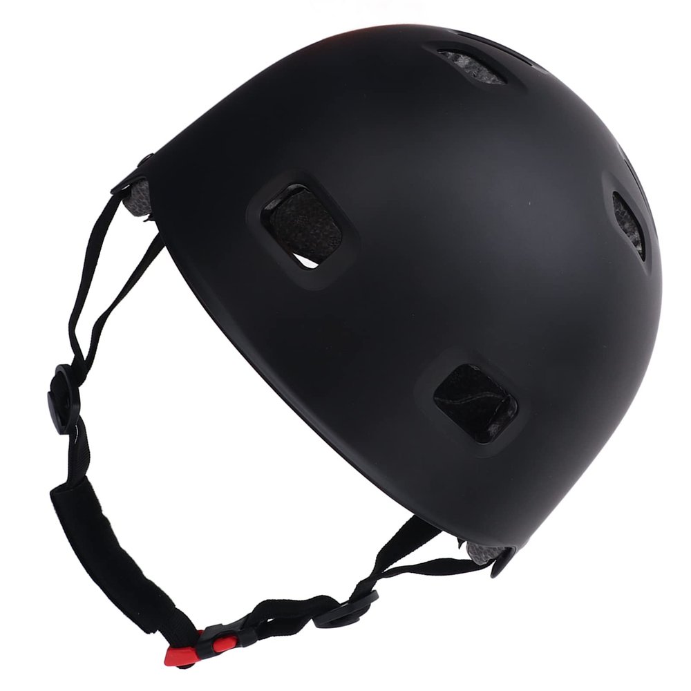 Phefop Sports Helmet, Black ABS and EPS, Shock-Absorbing, Adjustable Chin Strap, for Skateboarding and Cycling (S)