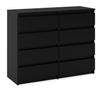 MRBLS_HOME 8-Drawer Dresser – Wooden Sideboard, 120 x 92.5 x 33.5 cm (W/H/D), Matte Black view 1