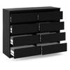 MRBLS_HOME 8-Drawer Dresser – Wooden Sideboard, 120 x 92.5 x 33.5 cm (W/H/D), Matte Black view 2