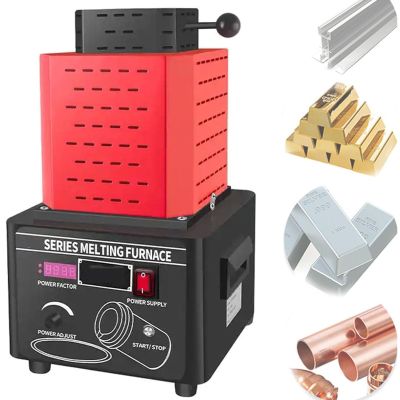 LSBHPPD 5000 W Electric Gold Melting Furnace, Enlarged Base, Graphite Crucible, 1600°C Max, Red-2 kg