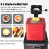 LSBHPPD 5000 W Electric Gold Melting Furnace, Enlarged Base, Graphite Crucible, 1600°C Max, Red-2 kg view 2