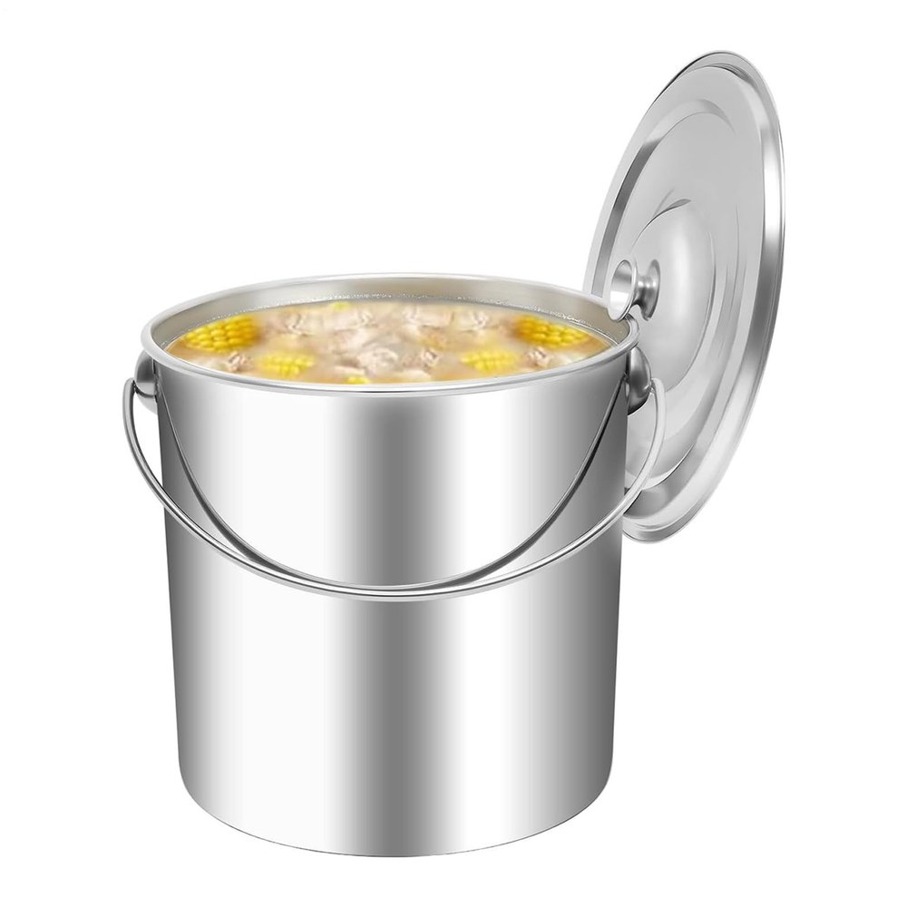 Large-Capacity Stainless Steel Bucket with Lid