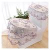 OIFAODAO Toilet Seat Cushion, 3-Piece Set, Lace, Embroidery, Floral, Toilet Lid Cover Set, Gold-Diamond Velvet, Grey view 4