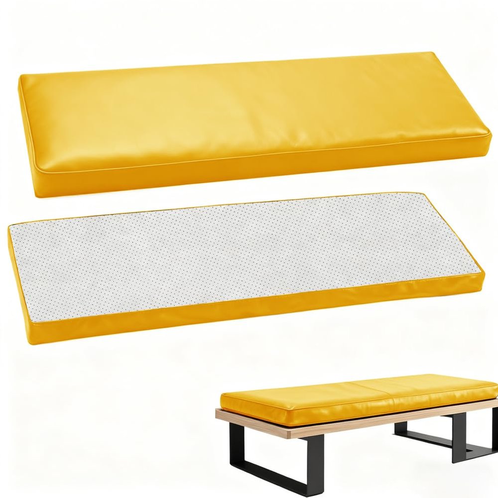 WLXFF Leather Bench Cushion, Waterproof, Non-Slip, 140 × 45 × 5 cm, No. 14