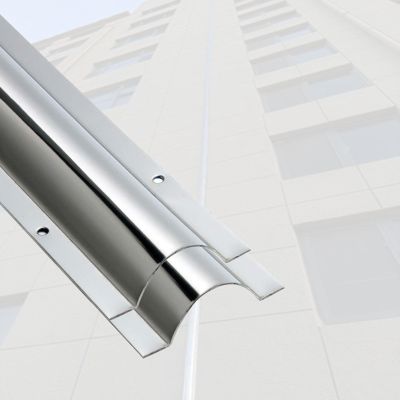 Stainless Steel Cable Channel, Half-Round Silver, 39.4 in, 2-Pack